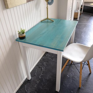 Aqua Maple Desk: "The Wren" - Solid Wood Writing Desk, Minimalist Home Office image 7