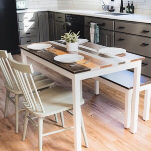 Handmade Maple Farmhouse Dining Table Set: "The Willow" Multi-Color Kitchen Table image 5