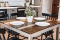 Solid Wood Square Dining Table: "The Westley" Modern Farmhouse Kitchen Table