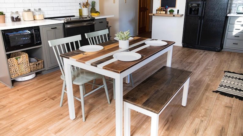 Handmade Maple Farmhouse Dining Table Set: "The Willow" Multi-Color Kitchen Table image 1
