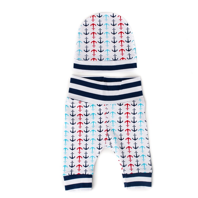 Newborn Baby Boy Coming Home Outfit Navy Aqua Red Anchor Theme Etsy