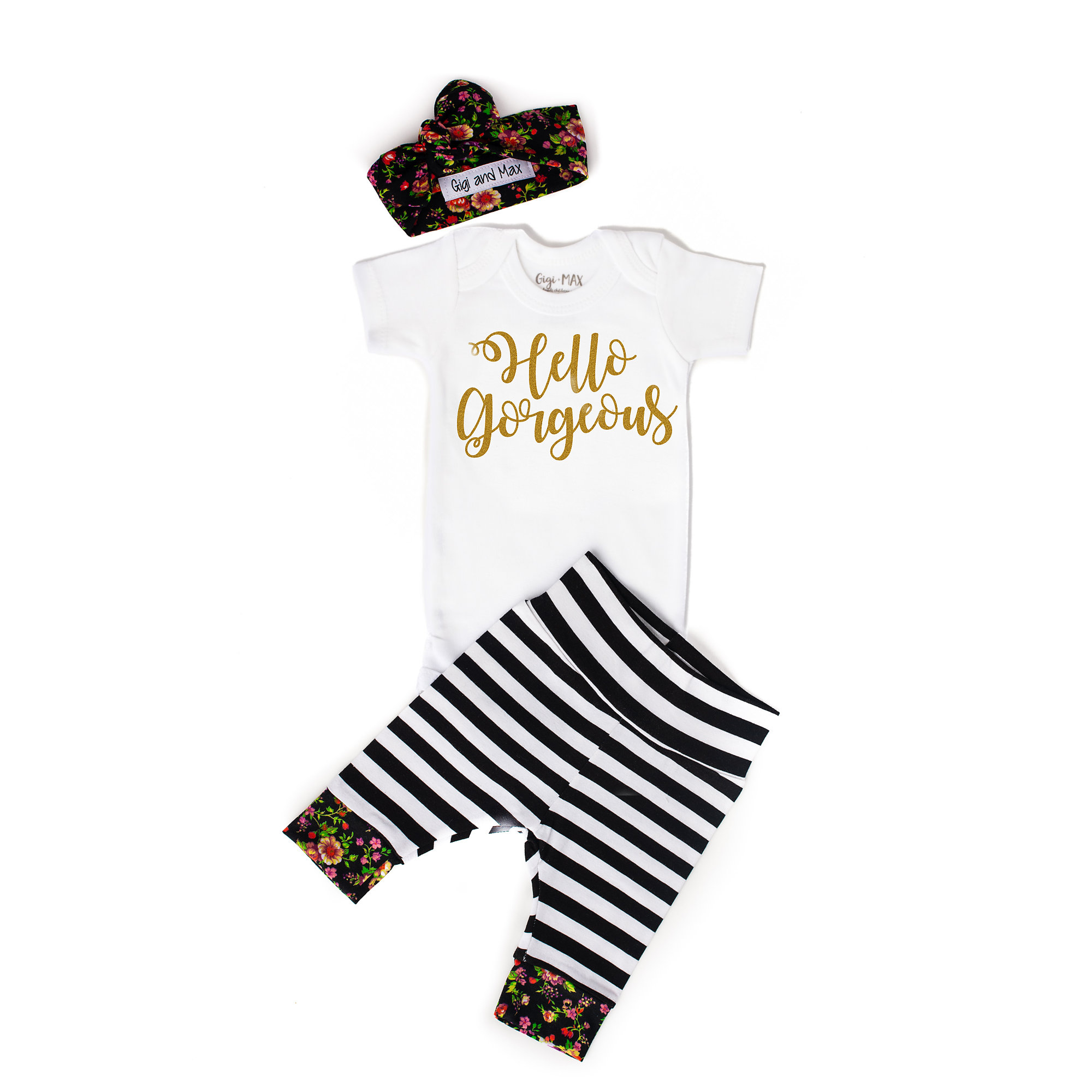 Newborn Baby Coming Home Outfit Hello Floral and Etsy