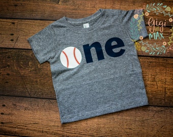 Baby Boy first birthday Baseball shirt "ONE", baseball themed 1st birthday shirt, little boy birthday shirt baseball shirt baby birthday tee