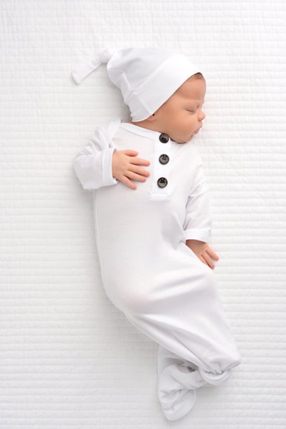 white newborn gown