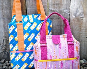 Patrón de bolso de mano Heavy Hauler: bolso de hombro con bolsillo con cremallera (patrón PDF)