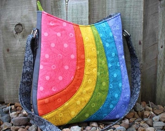 Patrón de bolso de mano Shades of Yesterday: bandolera con cremallera y correa ajustable (patrón PDF)