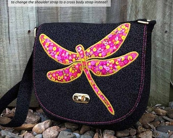 Patrón de costura para la alforja That Flap: Bolso de hombro con apliques (patrón PDF)