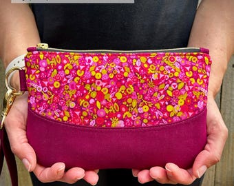 Patrón de bolso clásico de diario: Bolso pequeño con cremallera y correa para la muñeca (patrón PDF)