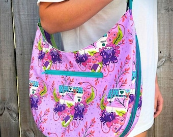 Patrón de bolso hobo con cremallera: bolso de hombro con bolsillos (patrón PDF)