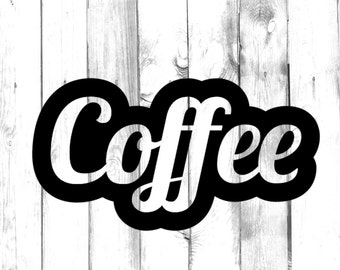 Coffee Typography Decal - Di Cut Decal - Home/Laptop/Computer/Truck/Car Bumper Sticker Decal