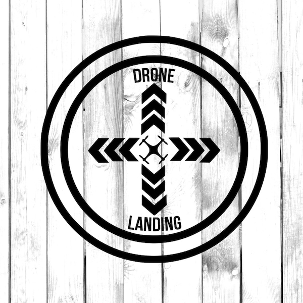 Drone Landing Pad Decal - Di Cut Decal - Home/Laptop/Computer/Truck/Car Bumper Sticker Decal