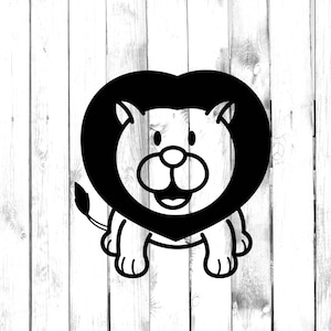 Baby Lion - Cartoon Decal - Di Cut Decal - Home/Laptop/Computer/Truck/Car Bumper Sticker Decal