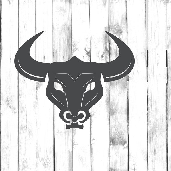 Bull Head with Horns - Yeti/Tumbler/Water Bottle/Car/Truck/Home/Laptop/Computer/Phone Decal