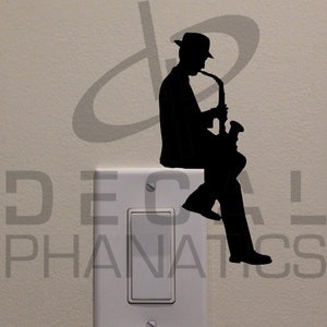 Man Playing Saxophone On Light Switch (6.5&quot;x3.2&quot;) - Bedroom/Home Decor Decal