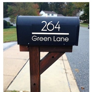 Mailbox Number Decal - Includes Street Address - Car/Truck/Home/Laptop/Computer/Phone Decal