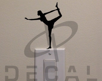 Yoga Dancer/Ballet Dancer/Gymnastics On Light Switch (4.75"x3.75") - Bedroom/Home Decor Decal