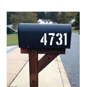 Mailbox Address Number Stickers - Stencil Font - (Cost is for Up to 4 Numbers) - Bedroom/Home Decor/Car/Truck/Computer/Phone/Laptop Decal