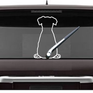 Puppy Dog Windshield Wiper Di Cut Decal Home/Laptop/Computer/Truck/Car Bumper Sticker Decal image 1