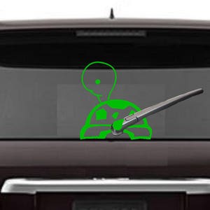 Turtle Windshield Wiper - Di Cut Decal - Home/Laptop/Computer/Truck/Car Bumper Sticker Decal
