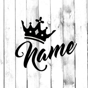 King Crown Custom Name Decal Di Cut Decal Home/Laptop/Computer/Truck/Car Bumper Sticker Decal 画像 1