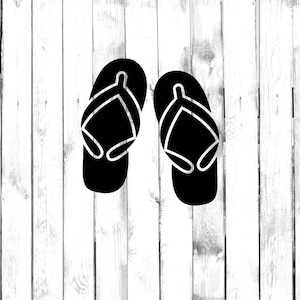 Pair of Beach Sandals / Flip Flops (Di Cut Decal) - Car/Truck/Phone/Computer/Home/Laptop, Yeti, Macbook, Tumbler Decal