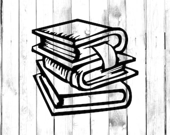 Stack of Three Books - Di Cut Decal - Car/Truck/Home/Laptop/Computer/Yeti/Tumbler/Macbook/Phone Decal