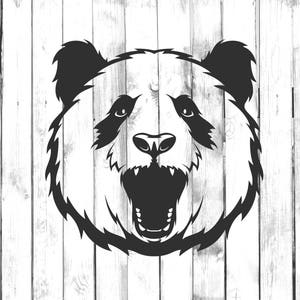 Panda Bear Roaring Head (Di Cut Decal) - Car/Truck/Phone/Computer/Home/Laptop Decal