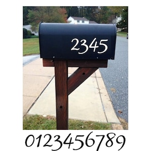 Smooth, Modern Style Mailbox Address Numbers - (Cost for Up to 4 Numbers) - Bedroom/Home Decor/Car/Truck/Computer/Phone/Laptop Decal