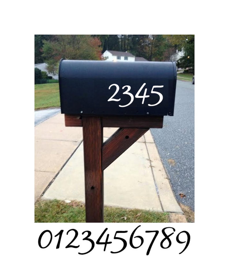 Smooth, Modern Style Mailbox Address Numbers - (Cost for Up to 4 Numbers) - Bedroom/Home Decor/Car/Truck/Computer/Phone/Laptop Decal 