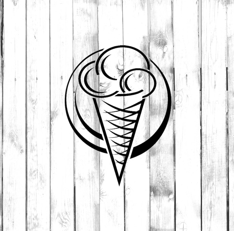 Ice Cream Cone Decal Di Cut Decal Etsy