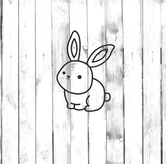 Conejo bebé conejo dibujos animados Di Cut Calcomanía - Etsy España