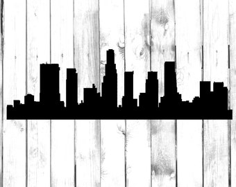 Los Angeles Skyline - City Skyline Silhouette - Yeti/Tumbler/Water Bottle/Car/Truck/Home/Computer/Laptop/Phone Decal