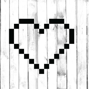 8 Bit Heart Decal - Di Cut Decal - Home/Laptop/Computer/Truck/Car Bumper Sticker Decal