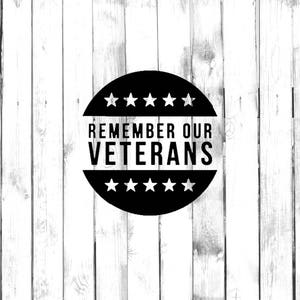 Remember Our Veterans - Di Cut Decal - Car/Truck/Laptop/Computer/Phone/Home Decor/Bumper Sticker - Vinyl Decal