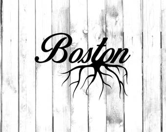 Boston Home Grown Roots - Arraigado en Boston - Calcomanía para coche/camión/hogar/computadora/teléfono/portátil
