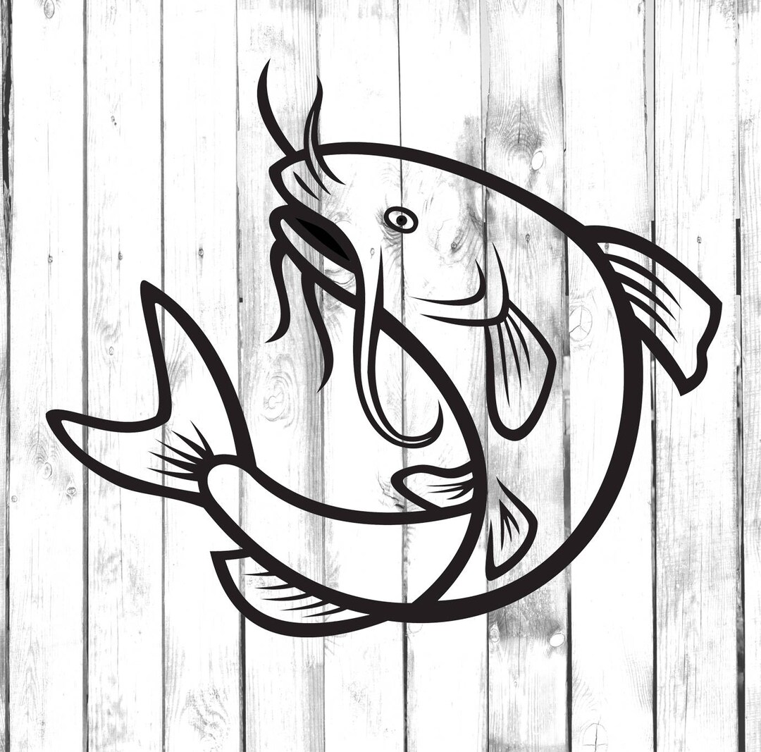 Catfish Decal Vinyl Decal Fishing Di Cut Decal Home/laptop/computer ...