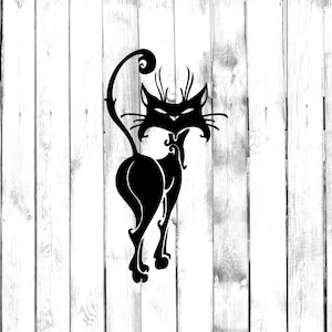 Black Cat Sticker - Proud Black Cat Prancing Away - Di Cut Decal - Home/Laptop/Computer/Truck/Car Bumper Sticker Decal
