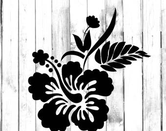 Hawaiian Hibiscus Flower Decal - Di Cut Decal - Home/Laptop/Computer/Truck/Car Bumper Sticker Decal