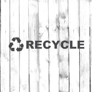 Recycle Decal for Recycling Trash Can - Di Cut Decal - Home/Laptop/Computer/Truck/Car Bumper Sticker Decal