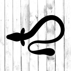 Eel Silhouette Decal - Di Cut Decal - Home/Laptop/Computer/Truck/Car Bumper Sticker Decal