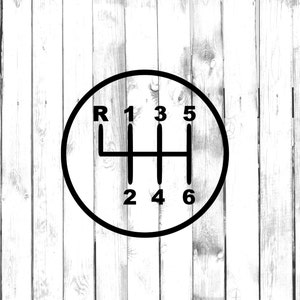 6 versnellingen - Stick Shift - Handmatige Auto Gear Shift Diagram - Auto/vrachtwagen/Laptop/Computer/Telefoon/Home Decor/Bumper Sticker - Vinyl Decal