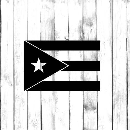 Puerto Rico Black and white flag Black Shield Car bike Decal crest Emblem 