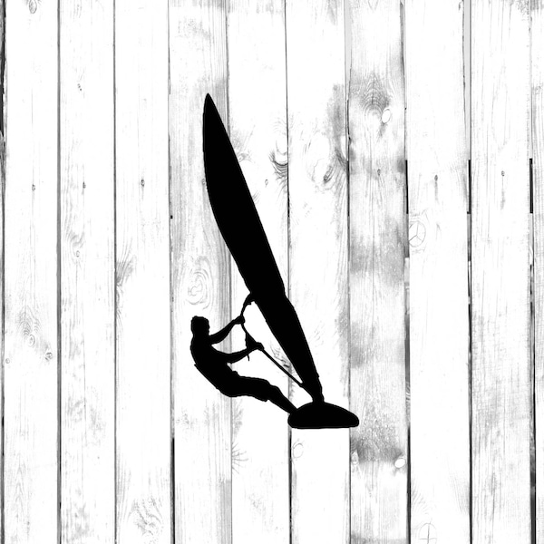 Man Windsurfing Silhouette - Car/Truck/Computer/Home/Laptop/Phone Decal