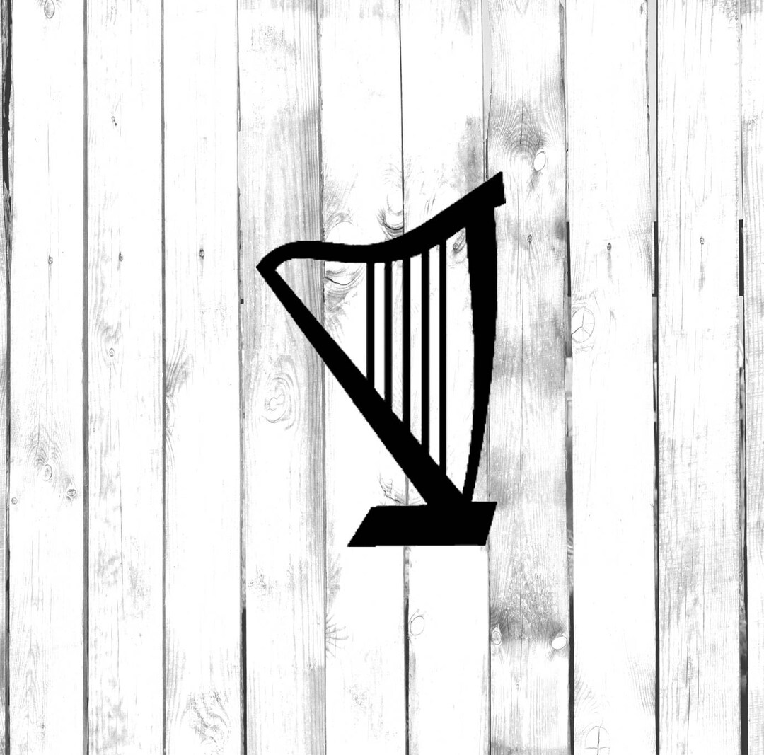 Harp Decal Musical Instrument Di Cut Decal Etsy