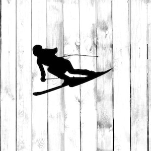 Downhill Skier Flying Down the Mountain - Car/Truck/Home/Computer/Laptop/Phone Decal