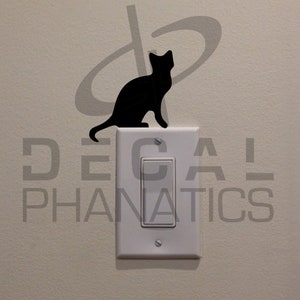 Black Cat Sitting On Light Switch (2.5&quot;x2.75&quot;) - Bedroom/Home Decor Decal
