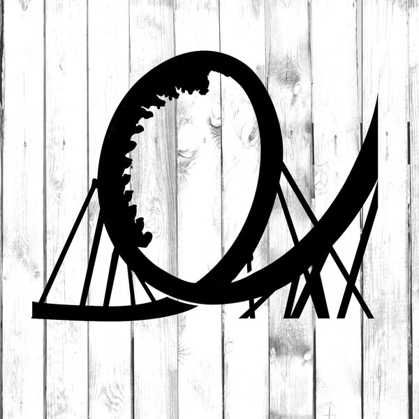 Roller Coaster Loop - Di Cut Decal - Yeti/Tumbler/Water Bottle/Car/Truck/Computer/Phone/Bumper Sticker - Vinyl Decal