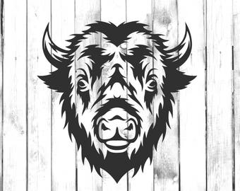 Buffalo, Bison Head (Di Cut Decal) - Car/Truck/Phone/Computer/Home/Laptop Decal