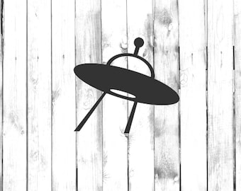 Nave espacial alienígena OVNI - Decalque Di Cut - Decalque adesivo para casa/laptop/computador/caminhão/carro