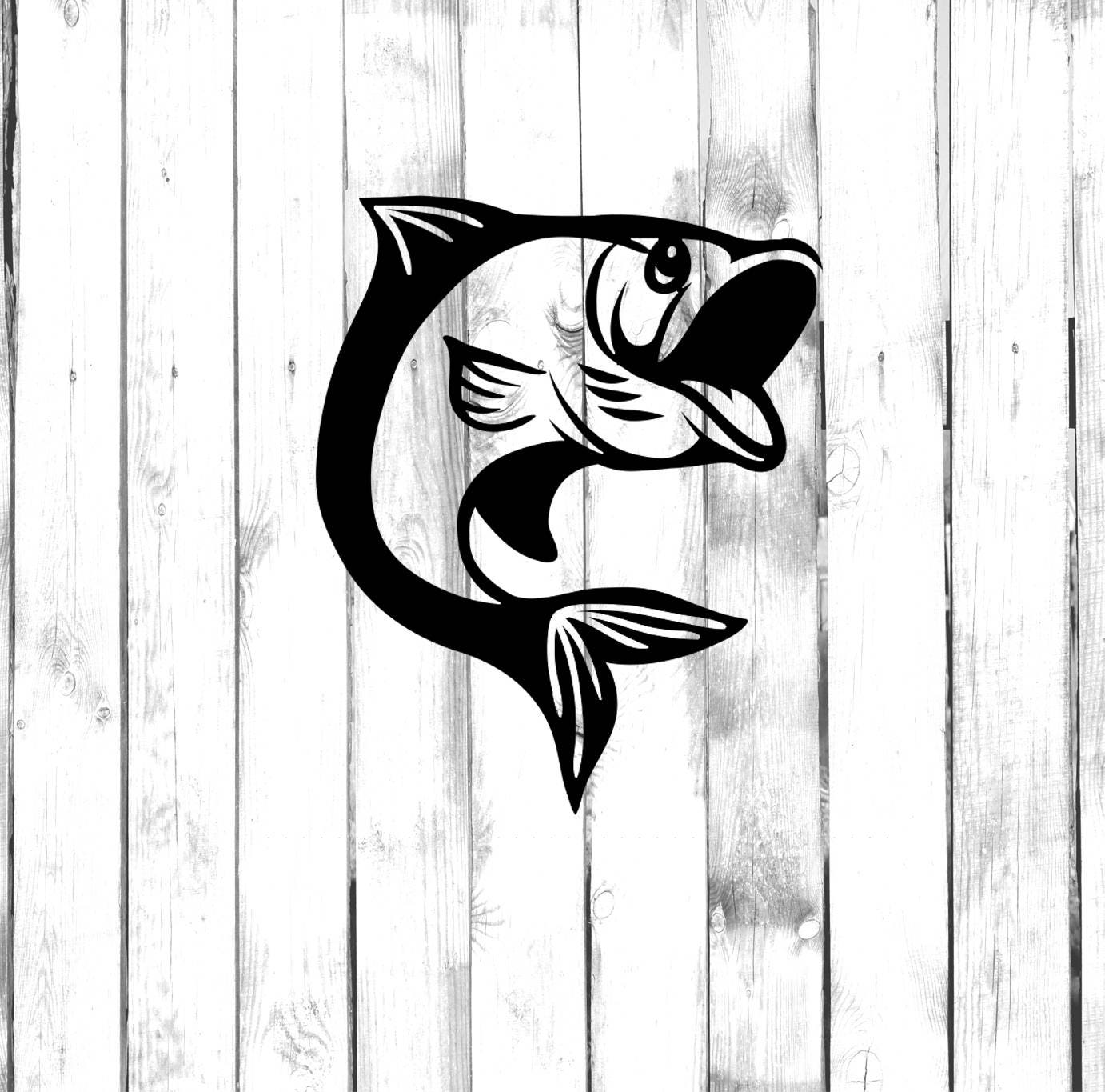 Trout Fish Jumping Out of Water Di Cut Decal Car/truck/home/laptop